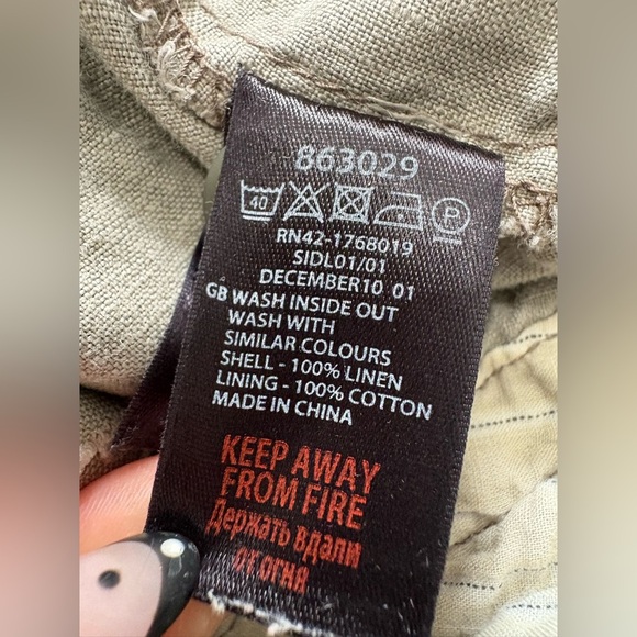 Monsoon 100% linen cargo jogger size 8 zipper and drawstring - Picture 5 of 12